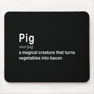 Best Hilarious Pig and Bacon Definition Fun Gift   Mouse Mat