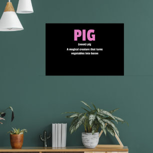 Best Hilarious Pig Bacon Definition Poster