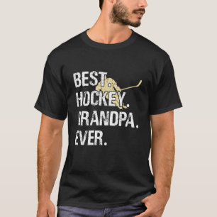 Best Hockey Grandpa Ever Retro Vintage Grandfather T-Shirt