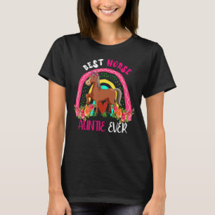 Best Horse Auntie Ever Cute Horse Bow Tie Farm Mot T-Shirt