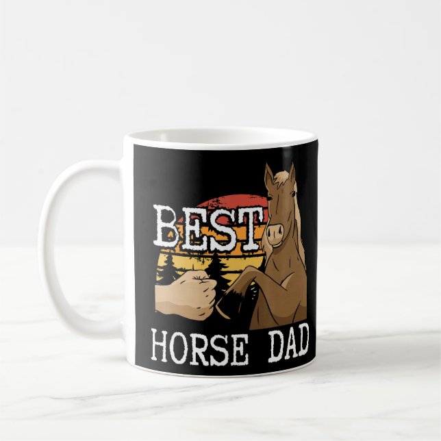 Best Horse Dad Father's Day Animal Horse Farm Owne Coffee Mug (Left)