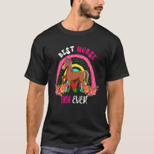 Best Horse Gigi Ever Cute Horse Bow Tie Farm Mothe T-Shirt