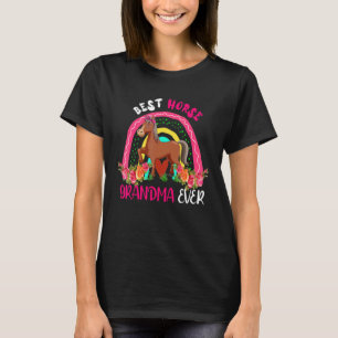 Best Horse Grandma Ever Cute Horse Bow Tie Farm Mo T-Shirt
