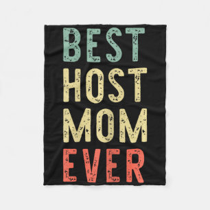 Best Host Mum Ever Family Funny Vintage Retro Fleece Blanket