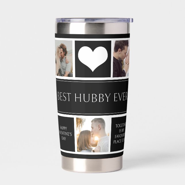 Best Hubby Ever Photo Collage Minimalist  Insulated Tumbler (Left)