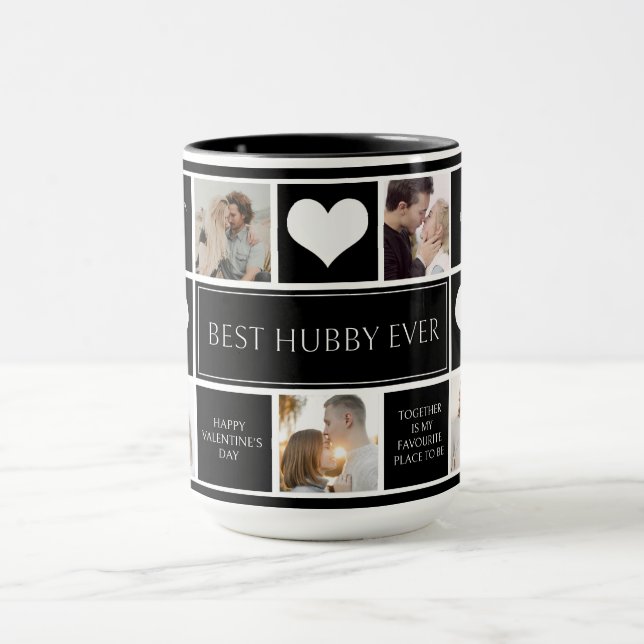 Best Hubby Ever Photo Collage Minimalist  Mug (Center)