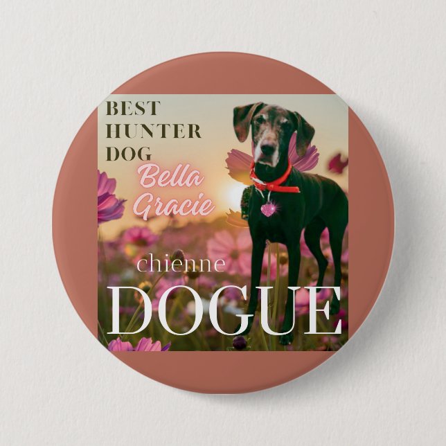 best hunter dog riboon  7.5 cm round badge (Front)