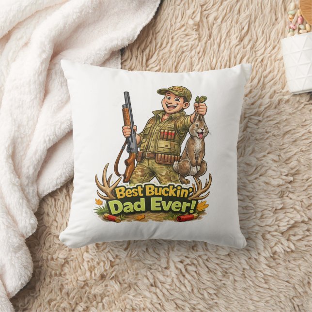 Best hunting dad ever funny hunter gift idea cushion (Blanket)