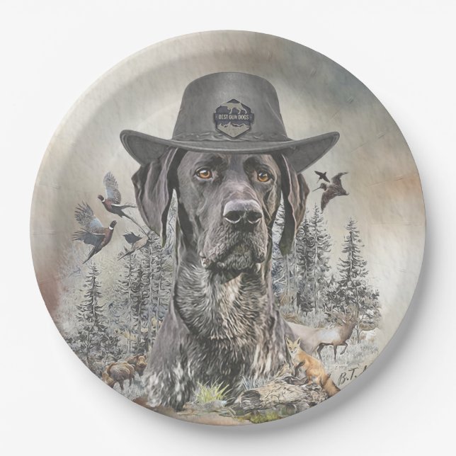 Best Hunting Dogs (GSP)    Paper Plate (Front)
