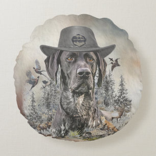 Best Hunting Dogs (GSP)      Round Cushion