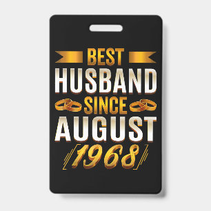 Best Husband 1968 Meaningful 52nd Anniversary ID Badge