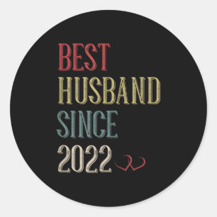 Best Husband 2022 3 Year 3rd Wedding Anniversary F Classic Round Sticker