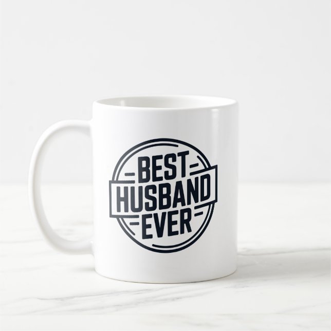Best Husband Ever Badge Design Coffee Mug (Left)
