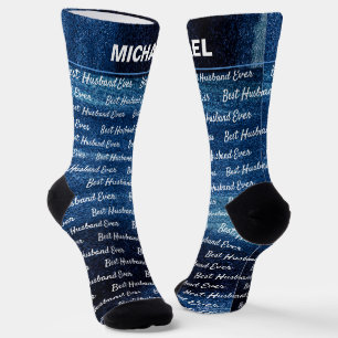Best Husband Ever Blue Dream Abstract Socks
