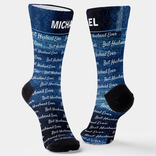 Best Husband Ever | Blue Dream Abstract  Socks (Angled)