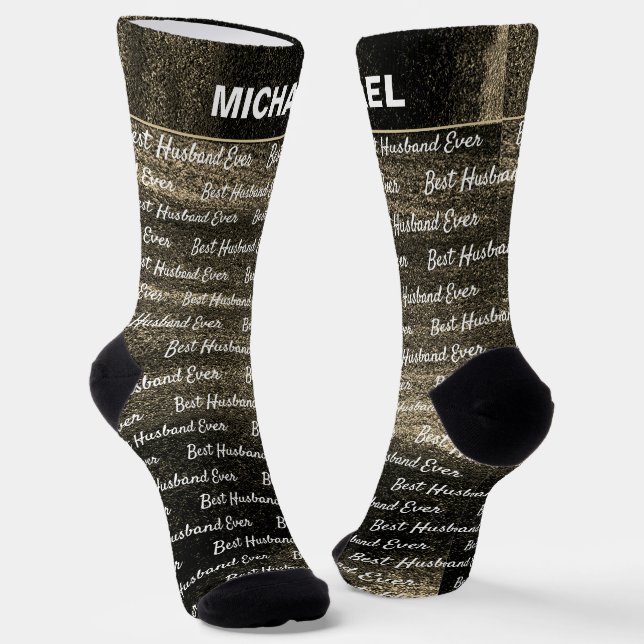 Best Husband Ever | Brown Dream Abstract  Socks (Angled)