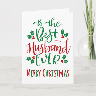 Best Husband Ever Merry Christmas Typography Card