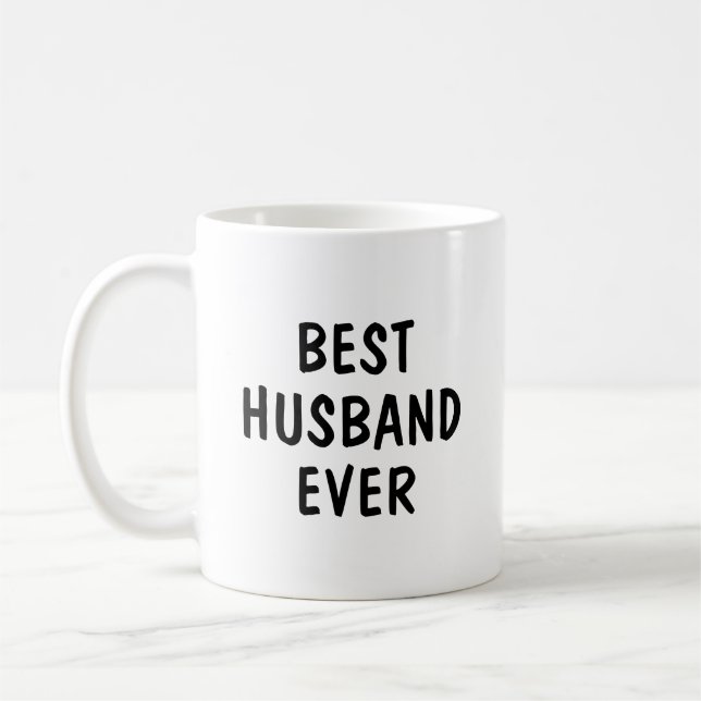 Best Husband Ever Minimalist Typography Gift Coffee Mug (Left)
