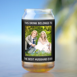 Best Husband Ever Photo Beer Can Glass