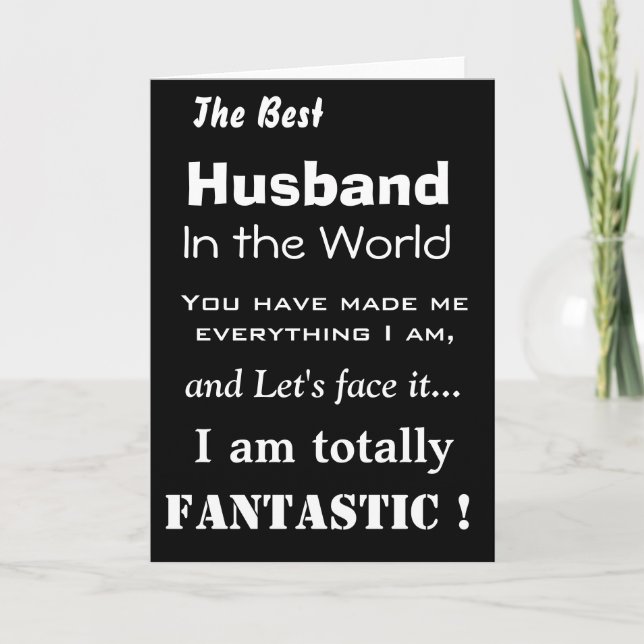 Best Husband in the World Funny Greeting Card (Front)