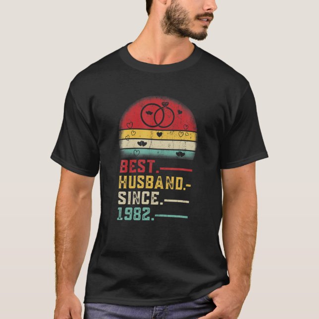 Best Husband Since 1982 Wedding Graphic 40Th Anniv T-Shirt (Front)