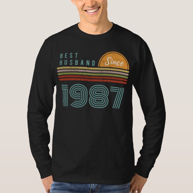 Best Husband Since 1987 Funny Tee - Ideal Gift for (Front)