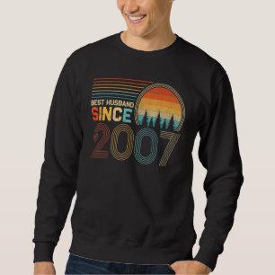 Best Husband Since 2007 Cute 15th Wedding Annivers Sweatshirt