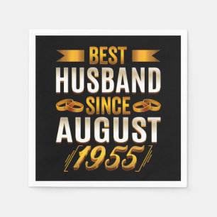 Best Husband Since August 1955 Funny Annivesary Napkin
