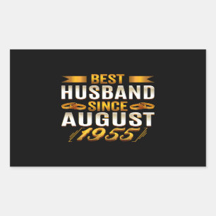 Best Husband Since August 1955 Funny Annivesary Rectangular Sticker