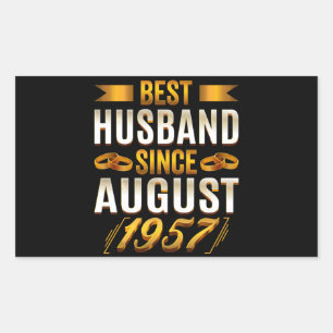 Best Husband Since August 1957 Cute Anniversary Rectangular Sticker
