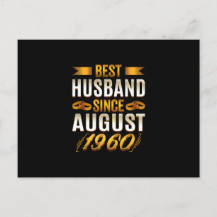Best Husband Since August 1960 - Funny 60th Invitation Postcard