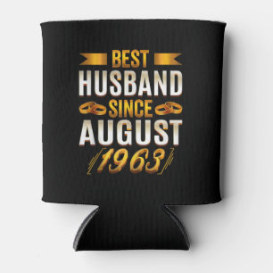 Best Husband Since August 1963 57th Anniversary Can Cooler