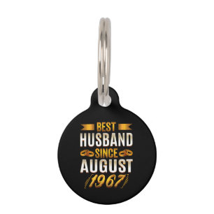 Best Husband Since August 1967 Funny Anniversary Pet Tag