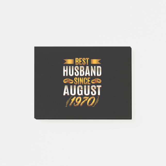 Best Husband Since August 1970 - Funny 50th Post-it Notes (Front)