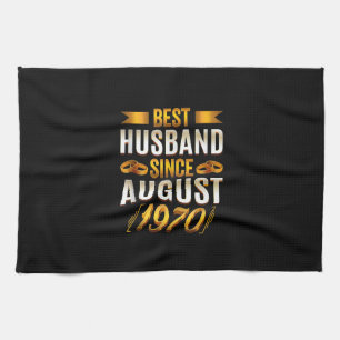 Best Husband Since August 1970 - Funny 50th Tea Towel