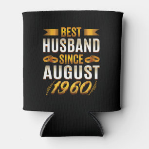 Best Husband Since August Funny 60th Anniversary Can Cooler