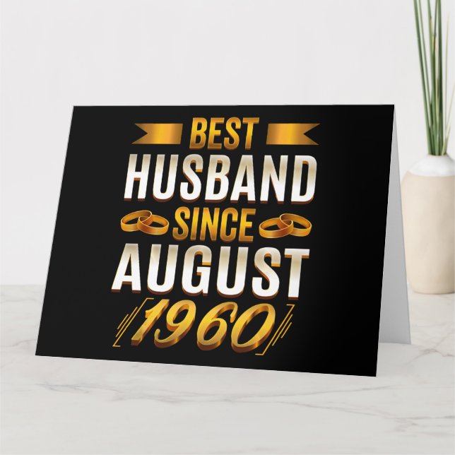 Best Husband Since August Funny 60th Anniversary Card (Front)