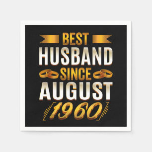 Best Husband Since August Funny 60th Anniversary Napkin