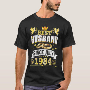 Best Husband Since July 1984 Happy Wedding Married T-Shirt
