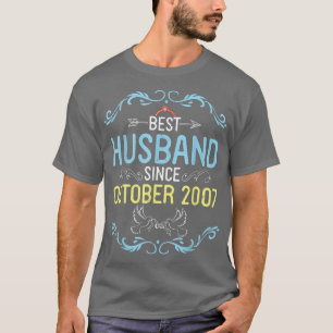 Best Husband Since October 2007 Happy Marry Weddin T-Shirt