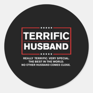 Best Husband Trump 2024 - Terrific Husband Funny Classic Round Sticker
