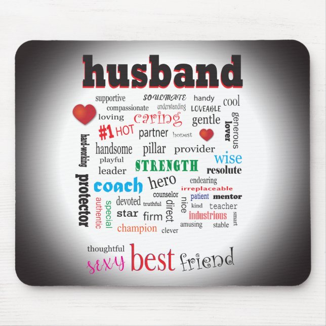 Best Husband Wonderful A1 Word Cloud Mouse Mat (Front)