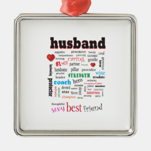 Best Husband Word Cloud Metal Tree Decoration