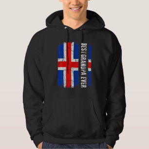 Best Icelandic Grandpa Ever Iceland Flag Father's Hoodie