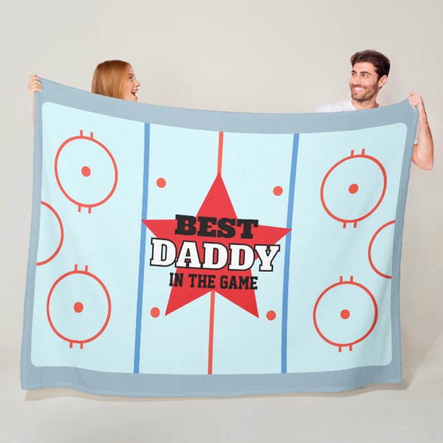 Best in the Game Hockey Rink Personalised Gift Fleece Blanket (In Situ)