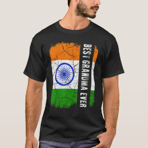 Best Indian Grandma Ever India Flag Mother's Day T-Shirt