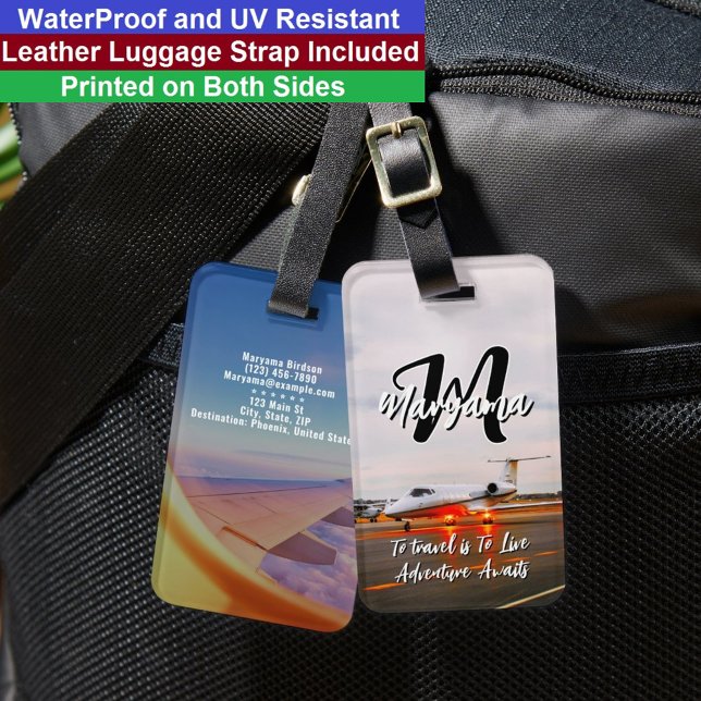 Best Initial Name | Waterproof Travel Monogram Luggage Tag (Best Luggage Tag
)