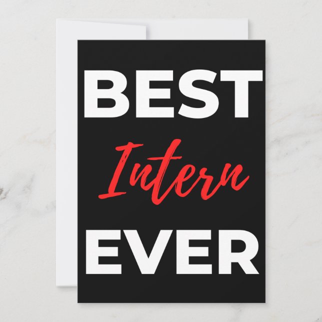 Best Intern Ever Thank You Card (Front)