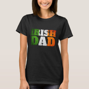 Best Irish Dad Father's Day Grunge Irish Flag T-Shirt