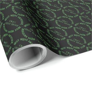 Best Irish Mother black matte wrapping paper
